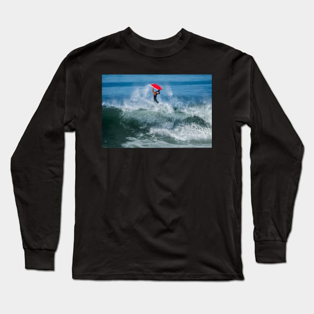 Bodyboarder in action Long Sleeve T-Shirt by homydesign